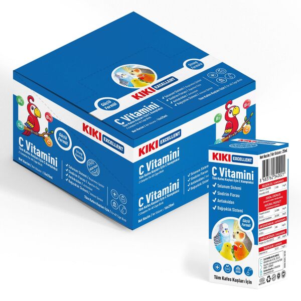 KIKI Excellent Kuş C Vitamini 25 ml. 16 Adet (Kutu)