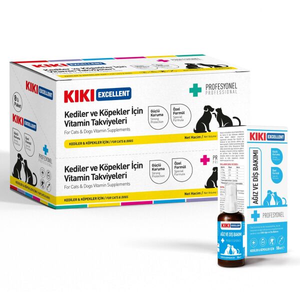 KIKI Excellent Kedi & Köpek Ağız Ve Diş Bakım 50 ml. 8 Adet (Kutu)