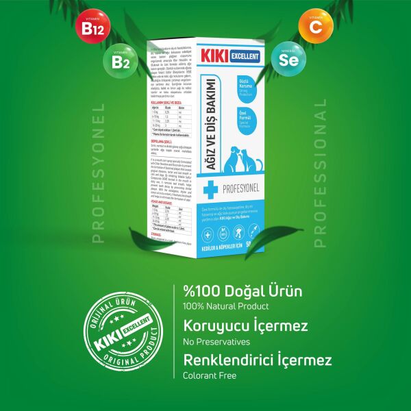 KIKI Excellent Kedi & Köpek Ağız Ve Diş Bakım 50 ml. 8 Adet (Kutu)