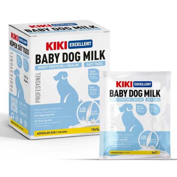 KIKI Excellent Köpek Süt Tozu Saşe (Whey Protein & İnulin) 5 gr. 10 Adet (Kutu)