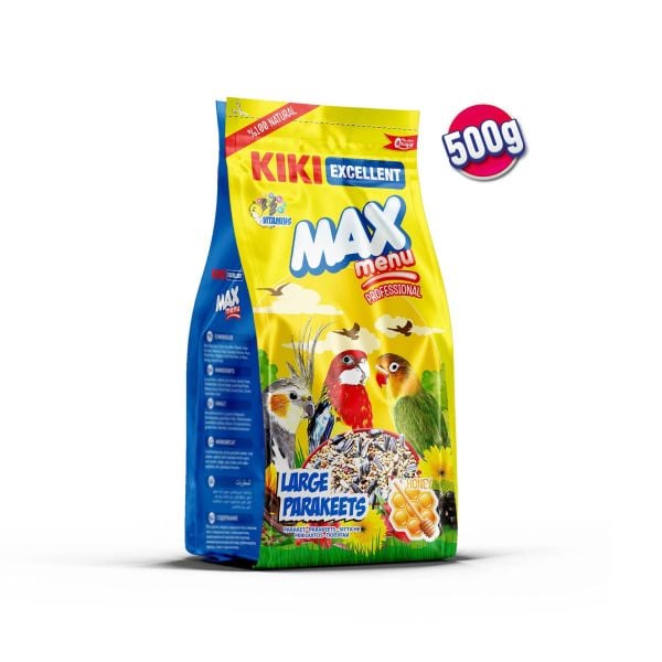 KIKI Excellent Kuş Max Menu Large Parakeets Büyük Pareket Yemi 500 gr. 12 Adet (Kutu)
