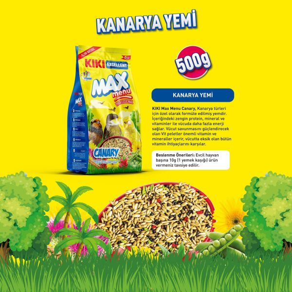 KIKI Excellent Kuş Max Menu Canary Kanarya Yemi 500 gr. 12 Adet (Kutu)