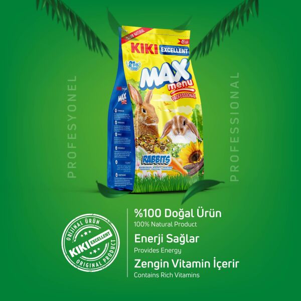 KIKI Excellent Kemirgen Max Menu Rabbits Tavşan Yemi 500 gr. 12 Adet (Kutu)