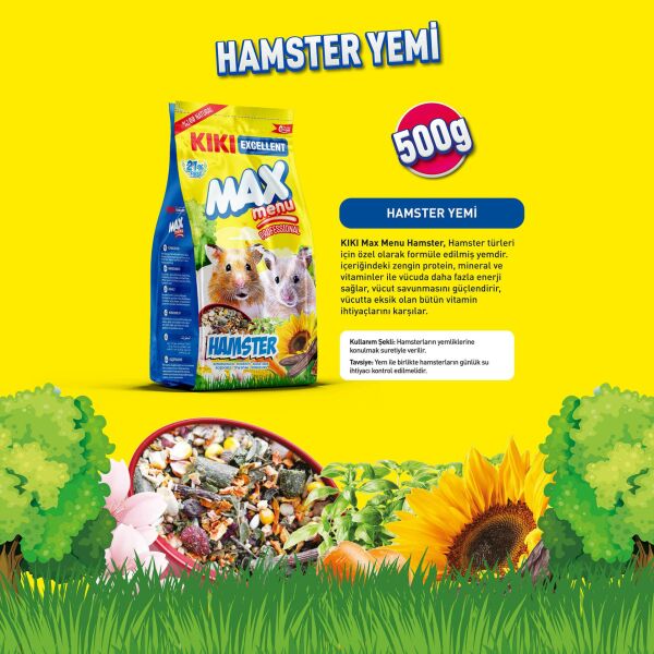 KIKI Excellent Kemirgen Max Menu Hamster Yemi 500 gr. 12 Adet (Kutu)