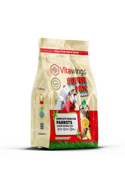VitaWings Super Mix Menu Papağan Yemi 800 Gr. 8 Adet (Kutu)