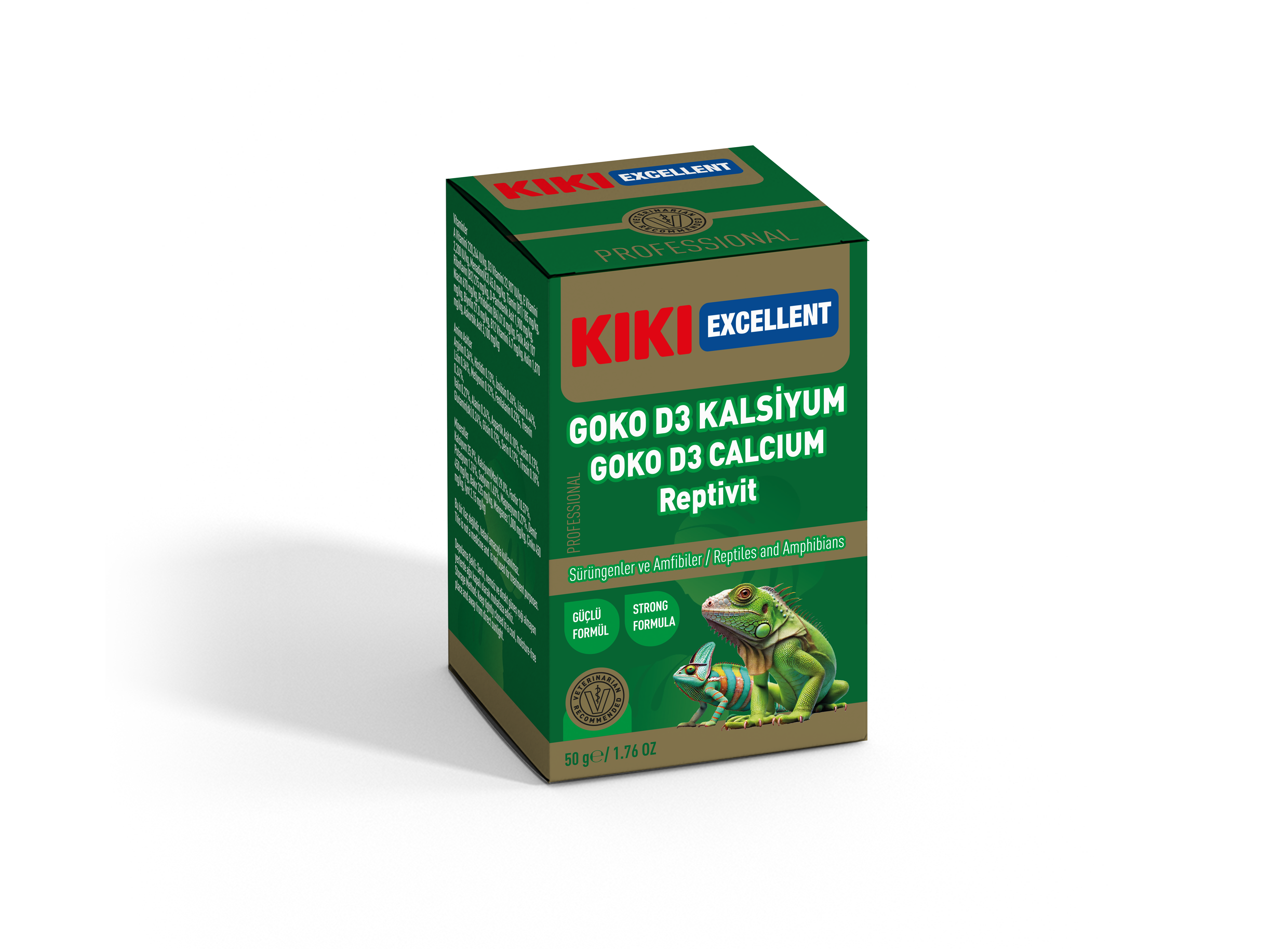 KİKİ EXCELLENT SÜRÜNGEN & AMFİBİLER İÇİN GOKO D3 KALSİYUM TOZU 50GR. KSTV102