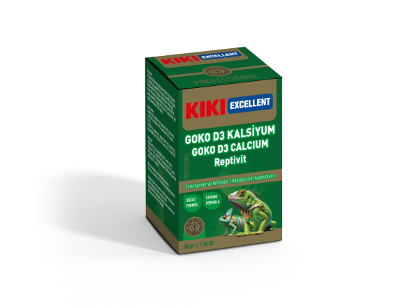 KİKİ EXCELLENT SÜRÜNGEN & AMFİBİLER İÇİN GOKO D3 KALSİYUM TOZU 50GR. KSTV102