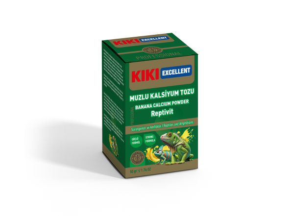 KİKİ EXCELLENT SÜRÜNGEN & AMFİBİLER İÇİN MUZLU KALSİYUM TOZU 50GR. KSTV106