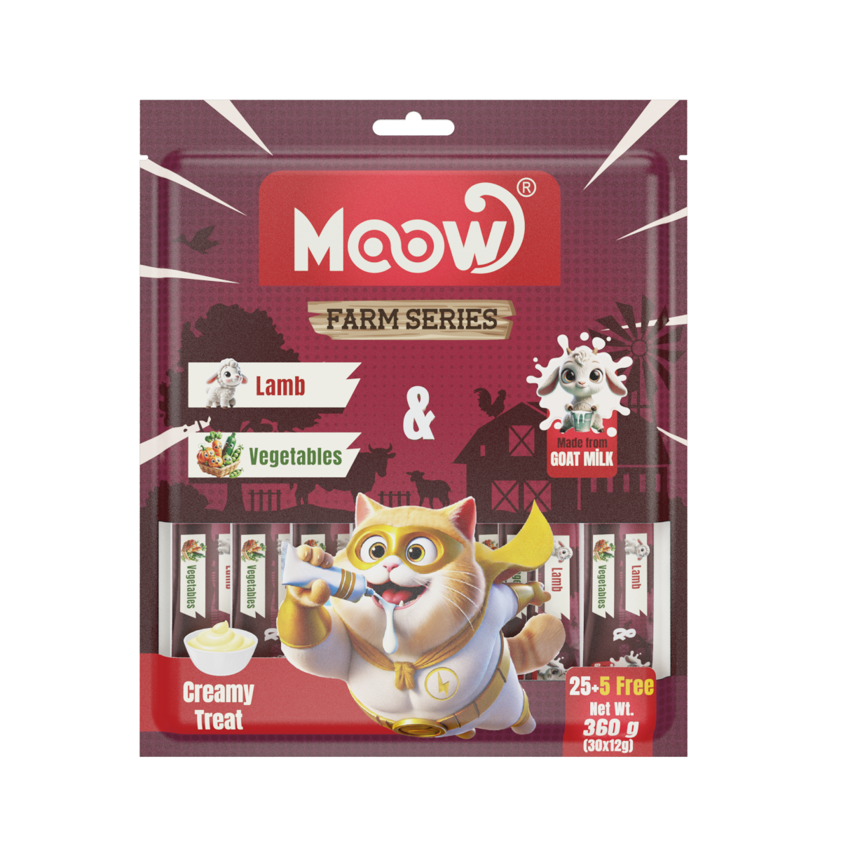 Kuzu Etli & Sebzeli Keçi Sütlü 12gr x 30' lu Kedi Krema Ödülü