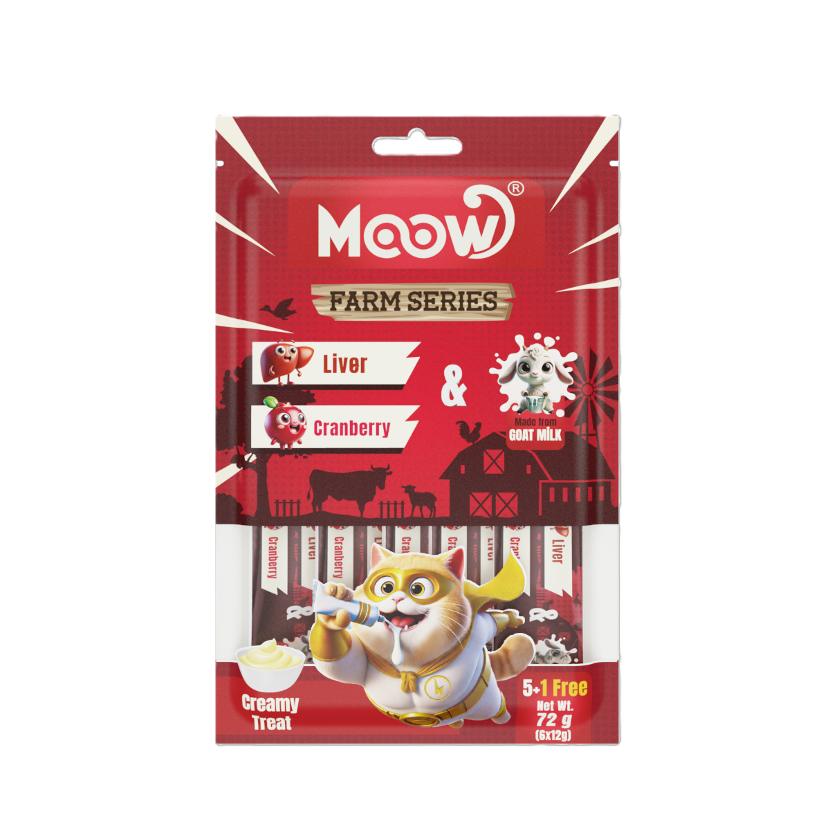 Ciğerli&Kızılcıklı Keçi Sütlü 12gr x 6 12 li Kedi Krema Ödülü