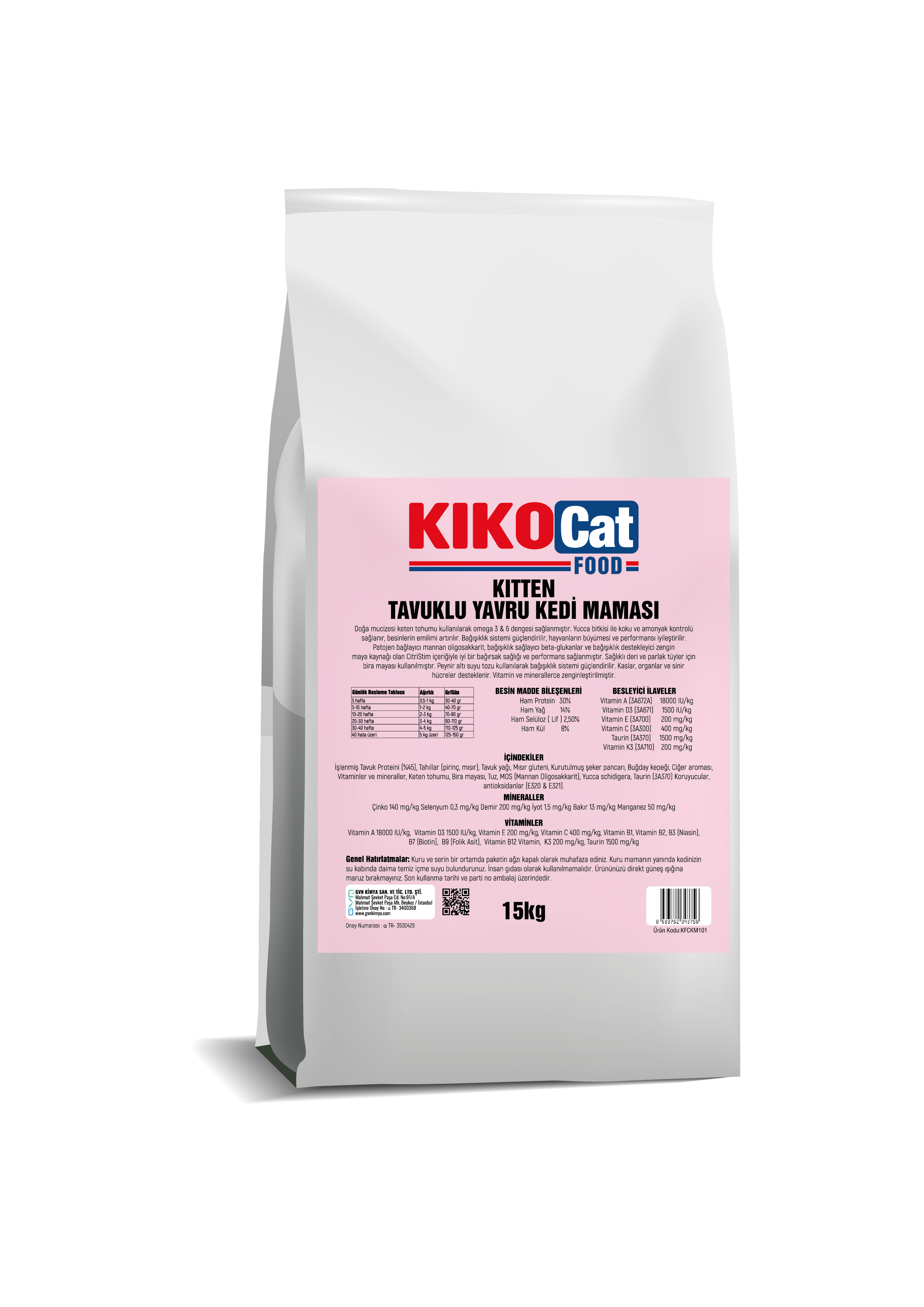 YAVRU KEDİ MAMASI 15KG - KITTEN TAVUKLU