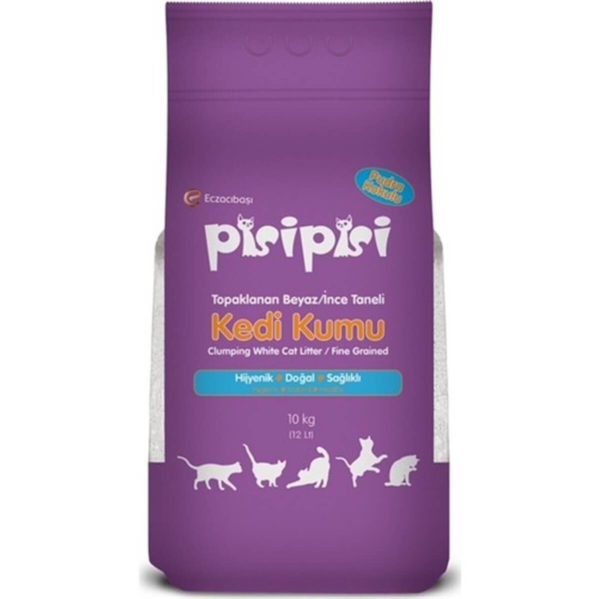 Pisi Pisi Kedi Kumu - İnce Taneli - Pudra Kokulu - 10KG