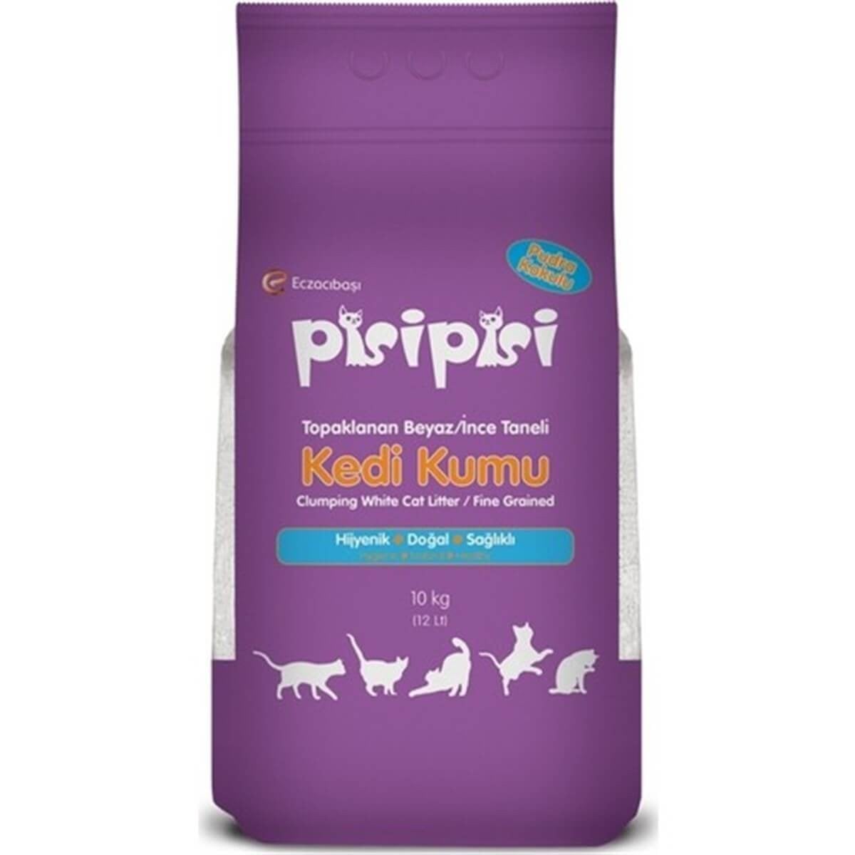 Pisi Pisi Kedi Kumu - İnce Taneli - Pudra Kokulu - 10KG