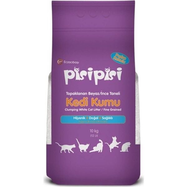 Pisi Pisi Kedi Kumu - İnce Taneli - Pudra Kokulu - 10KG