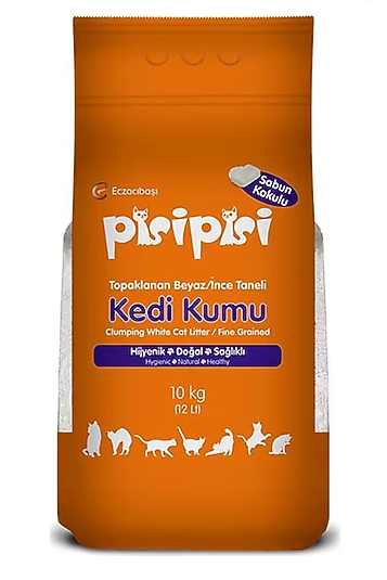 Pisi Pisi Kedi Kumu - İnce Taneli - Sabun Kokulu - 10KG