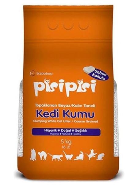 Pisi Pisi Kedi Kumu - Kalın Taneli - Sabun Kokulu - 5KG