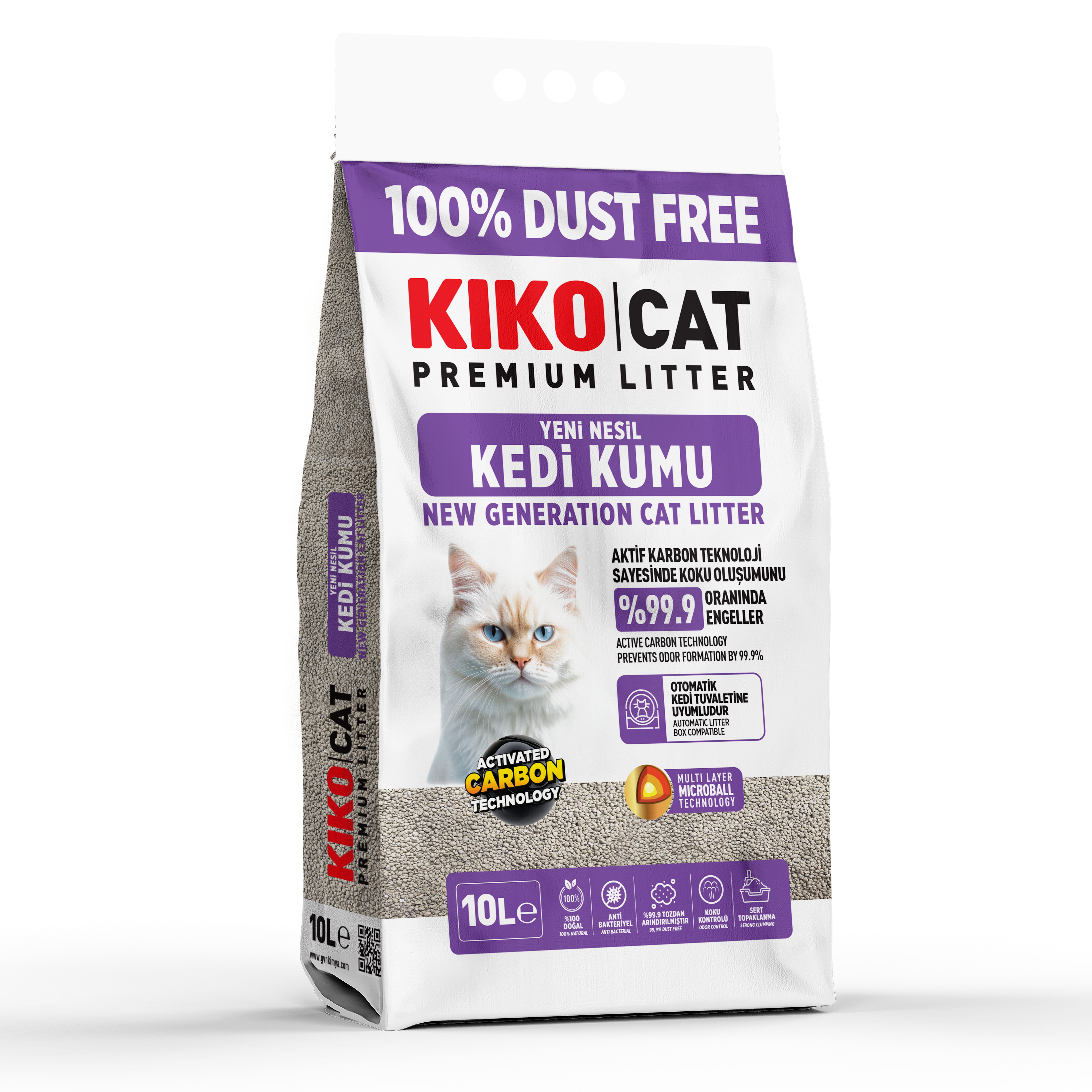 KIKO CAT AKTİF KARBON KEDİ KUMU - 10L
