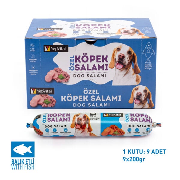 YepVital Köpek Salamı Balık Etli (9x200 gr) - KUTU