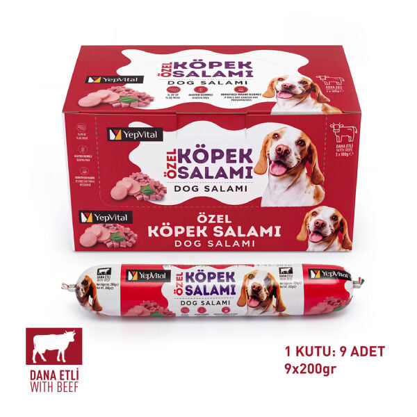 YepVital Köpek Salamı Dana Etli (9x200 gr) - KUTU