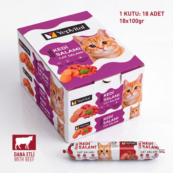 YepVital Kedi-Köpek Salamı Set - 4 Kutu (18x100gr) / 3 Kutu (9x200gr) - SET ÜRÜN